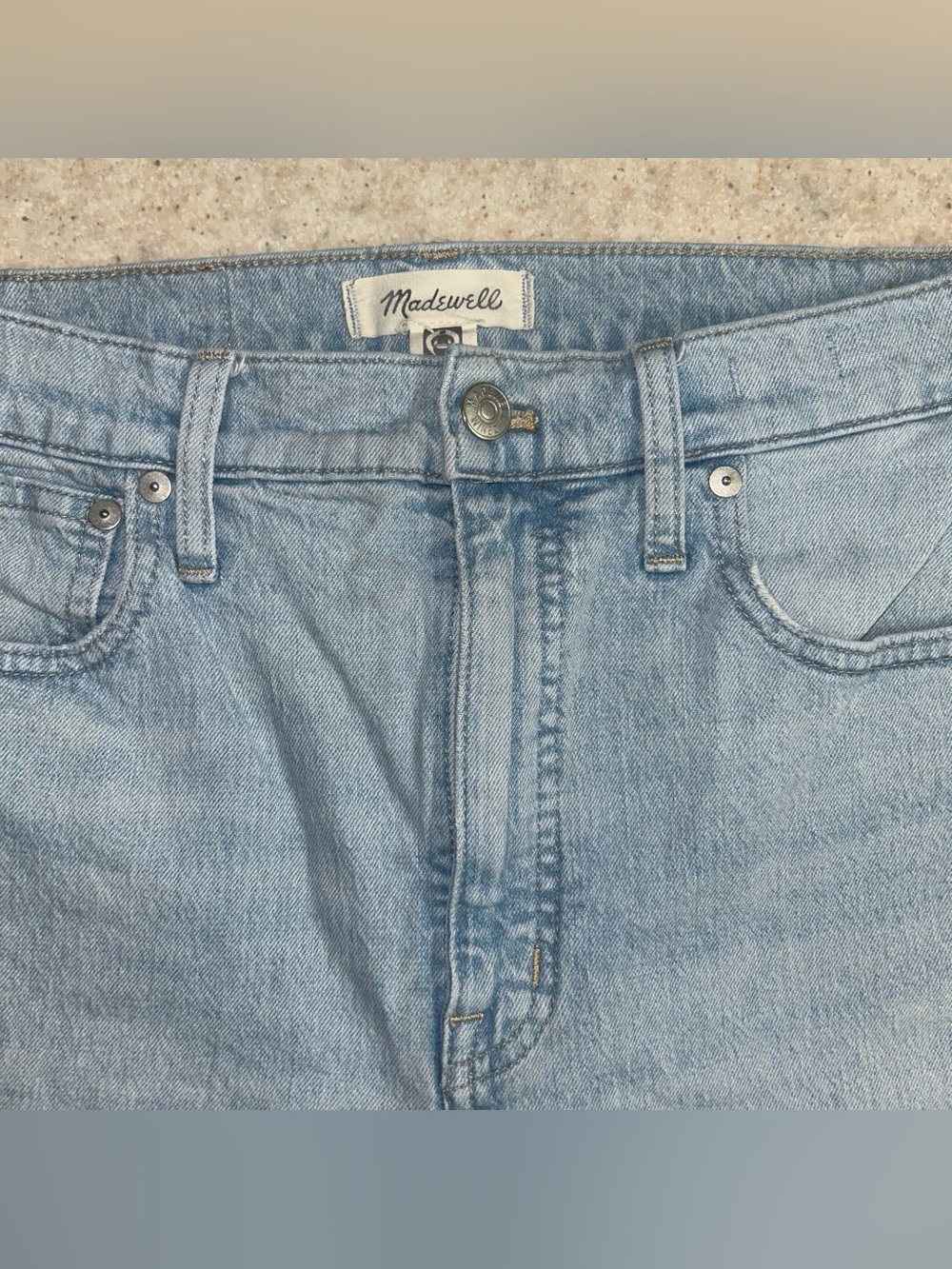 Madewell Women’s Slim Bootcut Jeans Light Blue Light Wash Denim Pockets